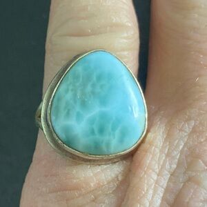 Larimar Sterling Silver Ring Size 7 Atlantis Stone